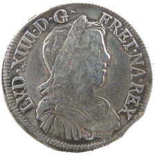 FRANCE, 1/2 Ecu, 1654, La Rochelle, VF(20-25), Silver, Gadoury #169, 13.40
