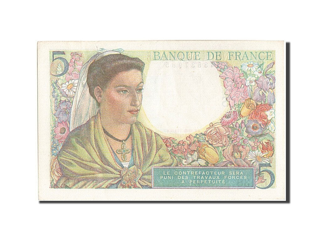 Banknote, France, 5 Francs, 5 F 1943-1947 ''Berger'', 1945, 1945-04-05