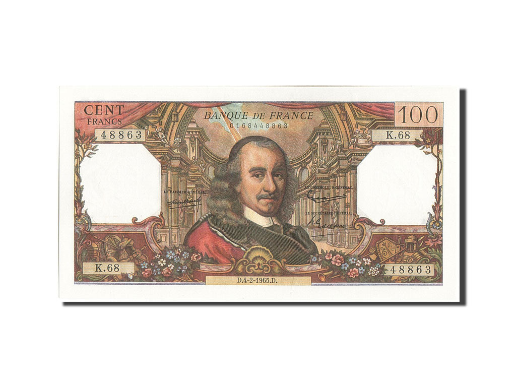 Geldschein, Frankreich, 100 Francs, 100 F 1964-1979 ''Corneille'', 1965