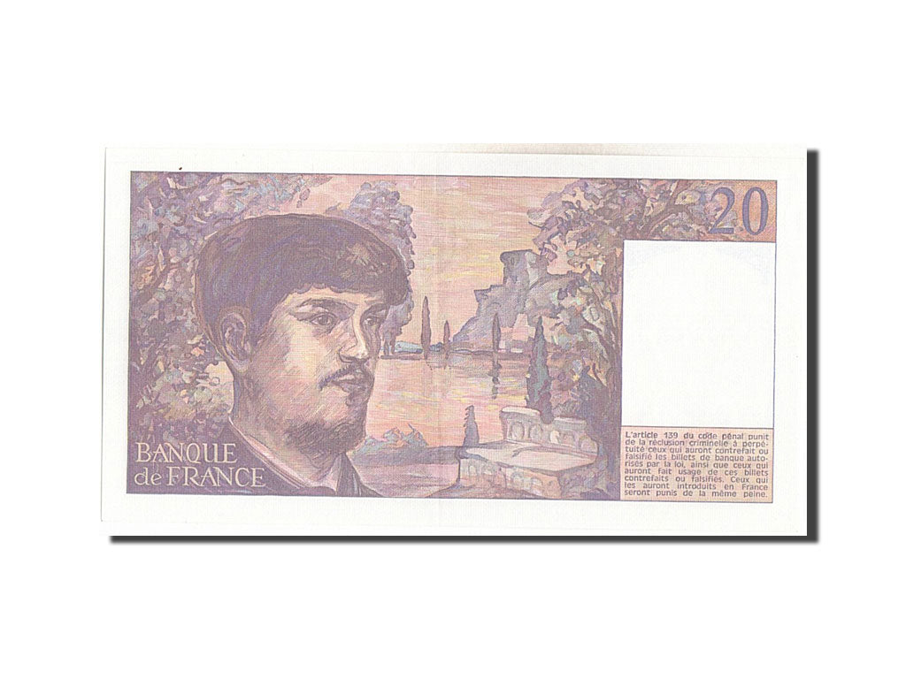 Francia, 20 Francs, 20 F 1980-1997 ''Debussy'', 1982, KM:151a, SPL-, Fayette:...