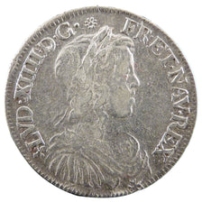 FRANCE, 1/2 Écu à la mèche longue, 1/2 Ecu, 1651, Angers, VF(30-35), Silver, Gad