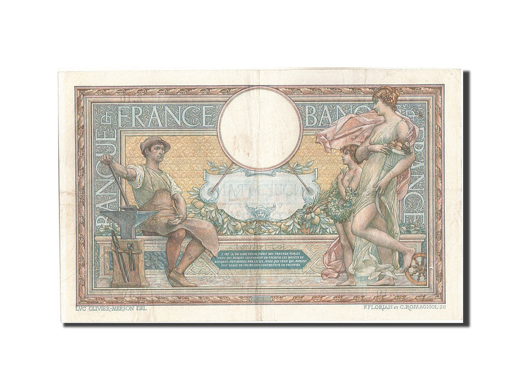 Francia, 100 Francs, 100 F 1908-1939 ''Luc Olivier Merson'', 1908, KM:69, 190...