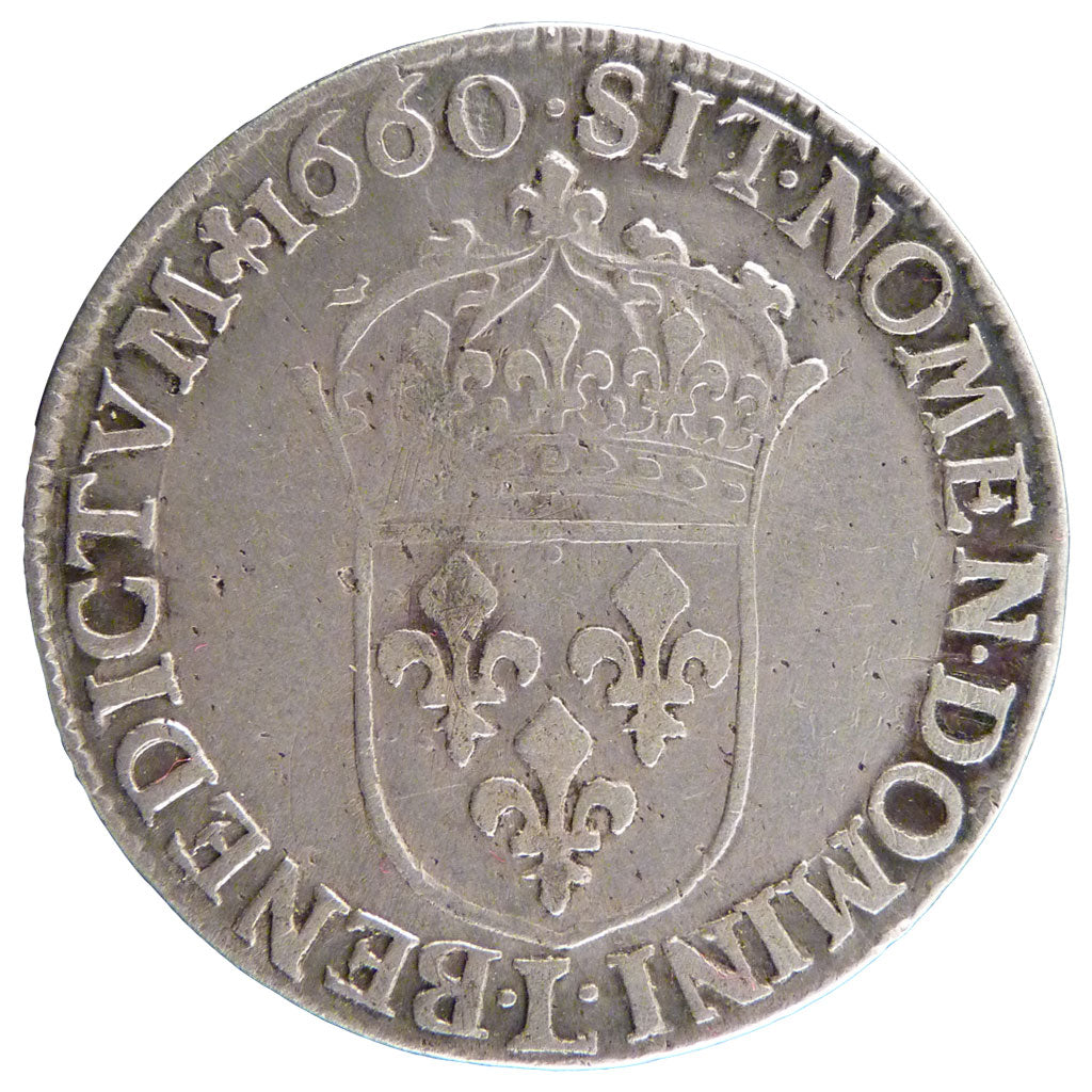 LOUIS XIV, ½ Écu à la mèche longue