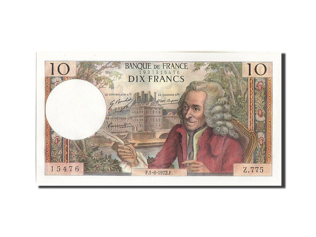 Banknote, France, 10 Francs, 10 F 1963-1973 ''Voltaire'', 1972, 1972-06-01