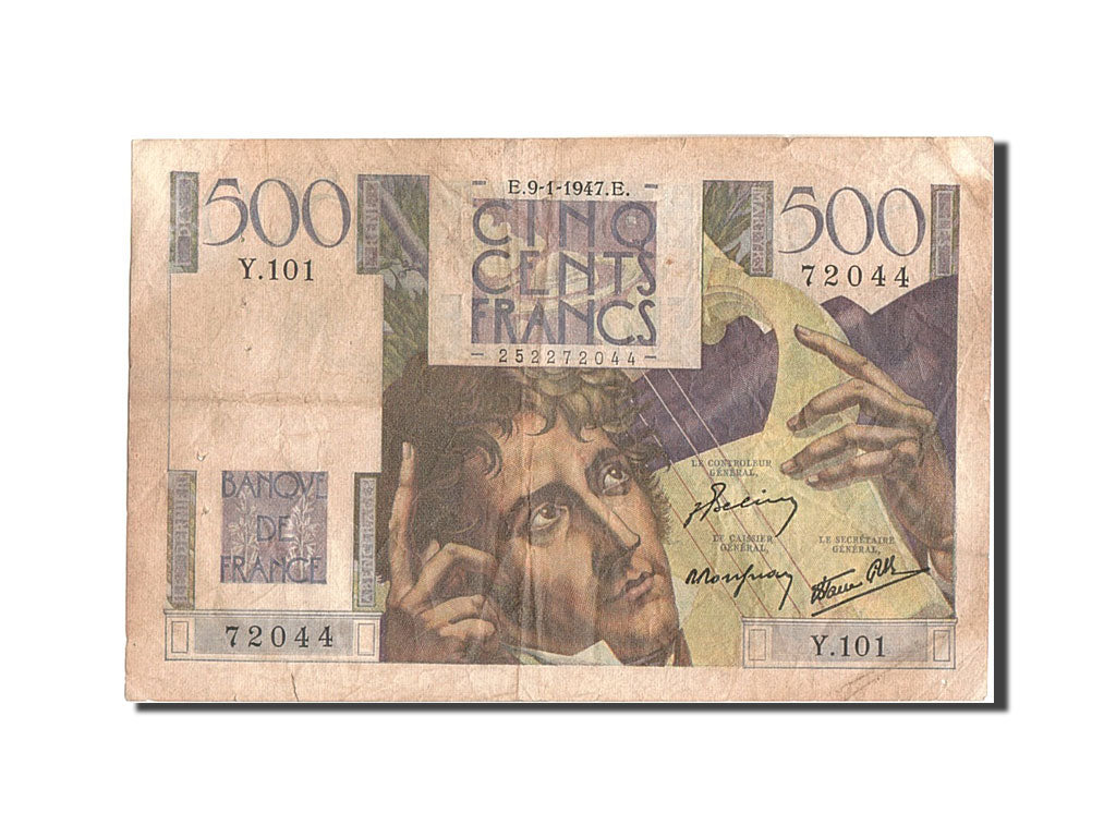 France, 500 Francs, 500 F 1945-1953 ''Chateaubriand'', 1947, KM #129a,...
