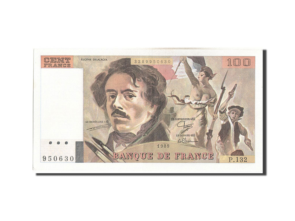 Francia, 100 Francs, 100 F 1978-1995 ''Delacroix'', 1989, KM:154d, SPL-, Faye...