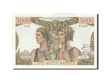 Geldschein, Frankreich, 5000 Francs, 5 000 F 1949-1957 ''Terre et Mer'', 1951