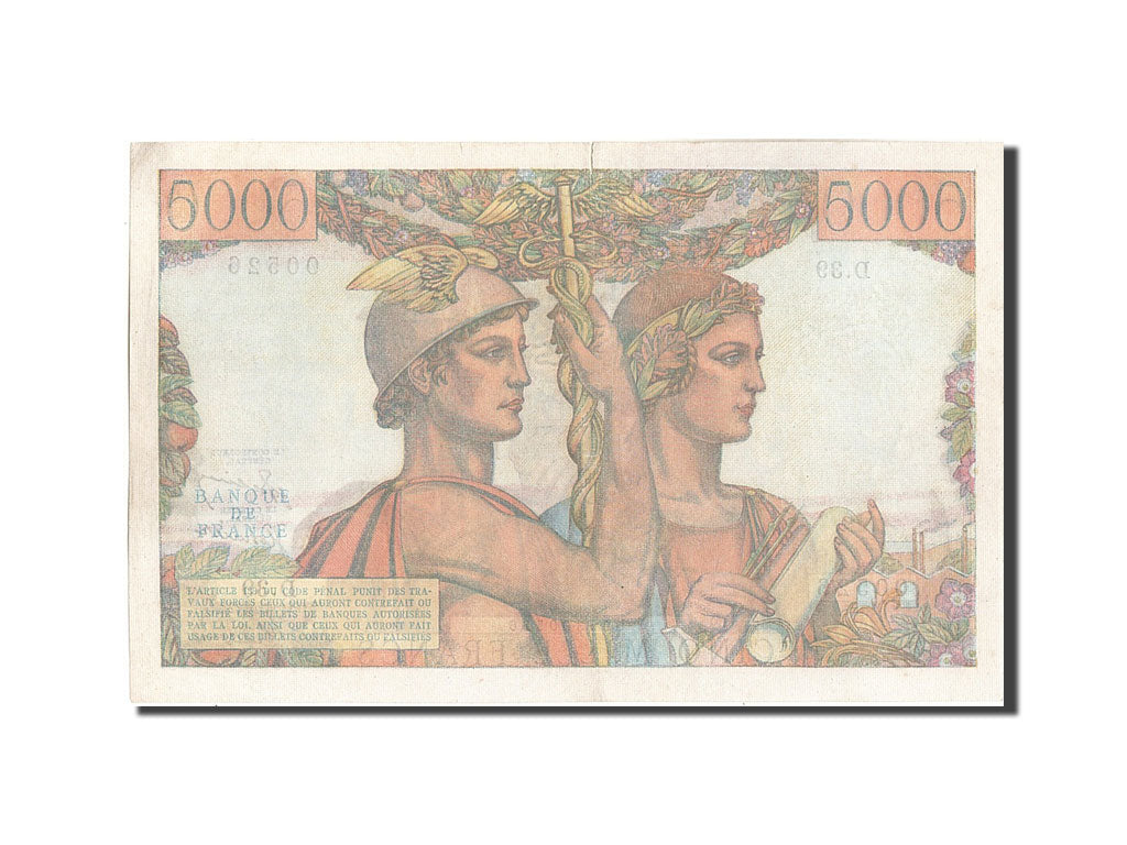 Banconote, Francia, 5000 Francs, 5 000 F 1949-1957 ''Terre et Mer'', 1951