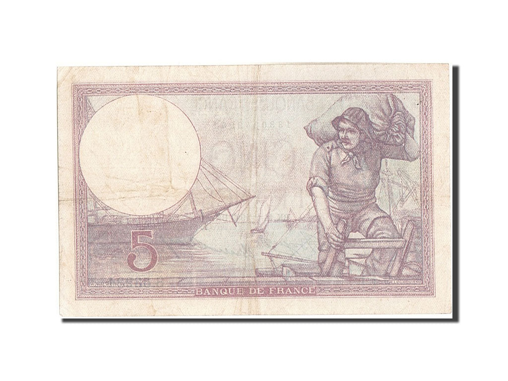 Geldschein, Frankreich, 5 Francs, 5 F 1917-1940 ''Violet'', 1933, 1933-02-16