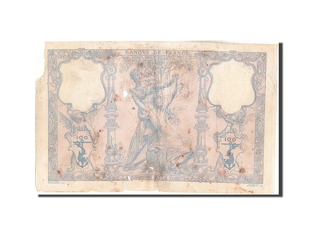Banknote, France, 100 Francs, 100 F 1888-1909 ''Bleu et Rose'', 1907