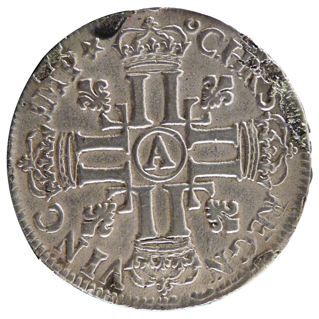 FRANCE, 1/2 Écu aux 8 L, 1/2 Ecu, 1691, Paris, VG(8-10), Silver, Gadoury #184, .
