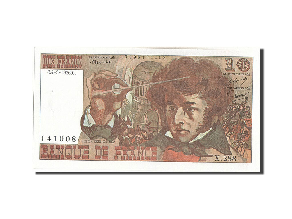 France, 10 Francs, 10 F 1972-1978 ''Berlioz'', 1976, KM #150c, 1976-03-04,...