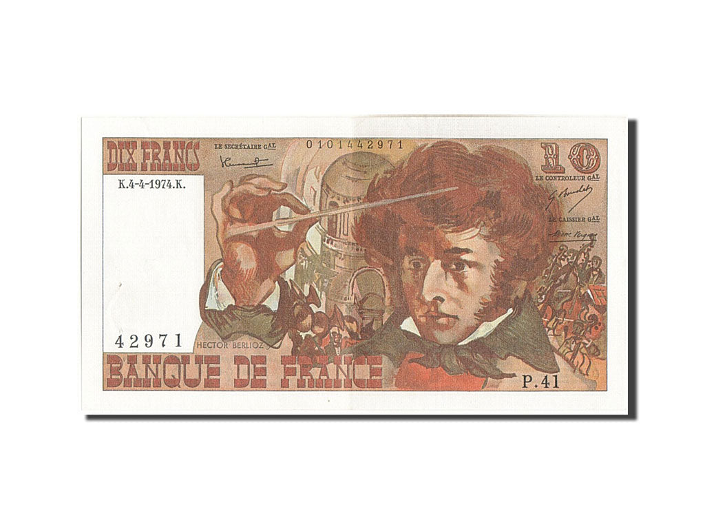 Banknote, France, 10 Francs, 10 F 1972-1978 ''Berlioz'', 1974, 1974-04-04