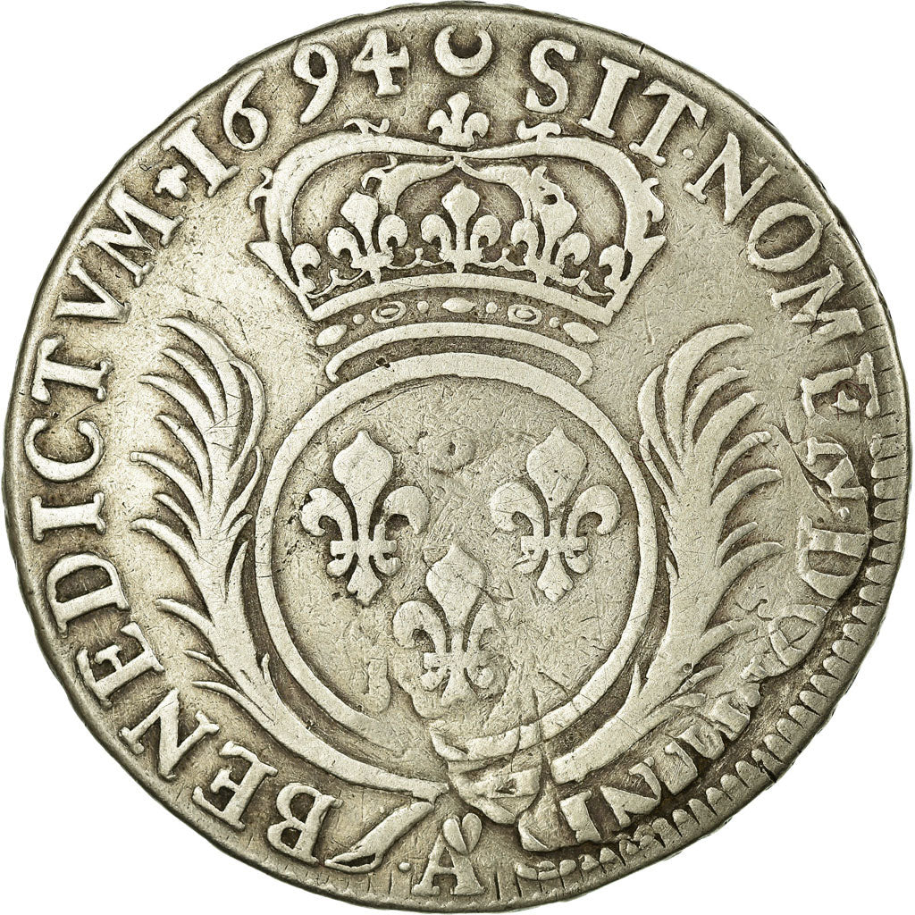 Coin, France, Louis XIV, 1/2 Écu aux palmes, 1/2 Ecu, 1694, Paris, VF(30-35)