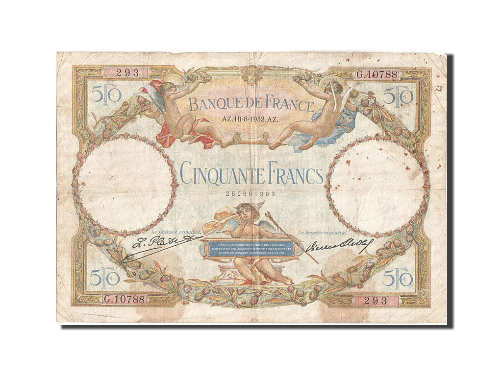 Billete, Francia, 50 F 1927-1934 ''Luc Olivier Merson'', 1932, BC