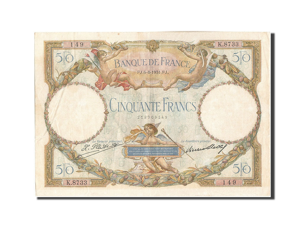 Geldschein, Frankreich, 1000 Francs, 50 F 1927-1934 ''Luc Olivier Merson''