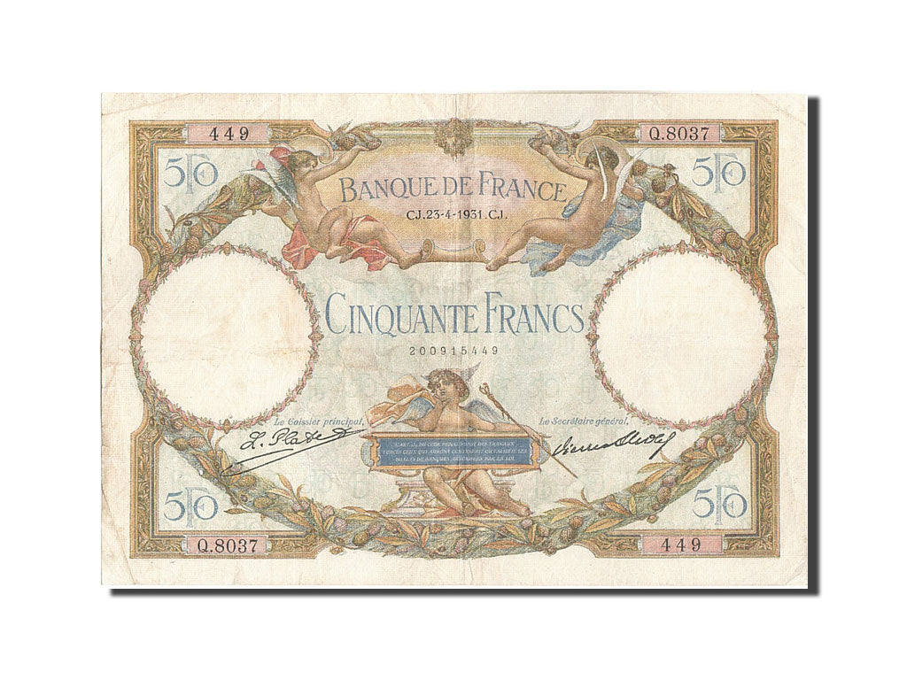 Banknote, France, 1000 Francs, 50 F 1927-1934 ''Luc Olivier Merson'', 1931