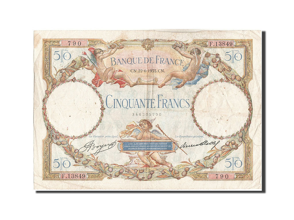 Biljet, Frankrijk, 1000 Francs, 50 F 1927-1934 ''Luc Olivier Merson'', 1933
