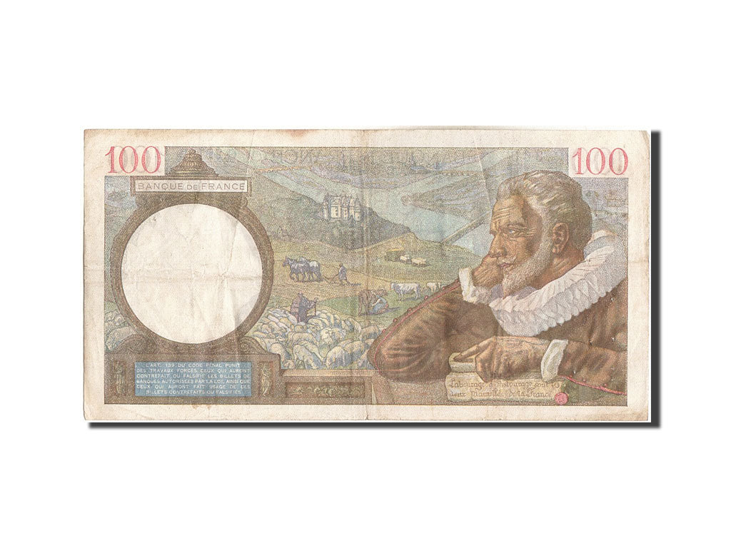 Francia, 100 Francs, 100 F 1939-1942 ''Sully'', 1941, KM:94, 1941-06-05, MB+,...