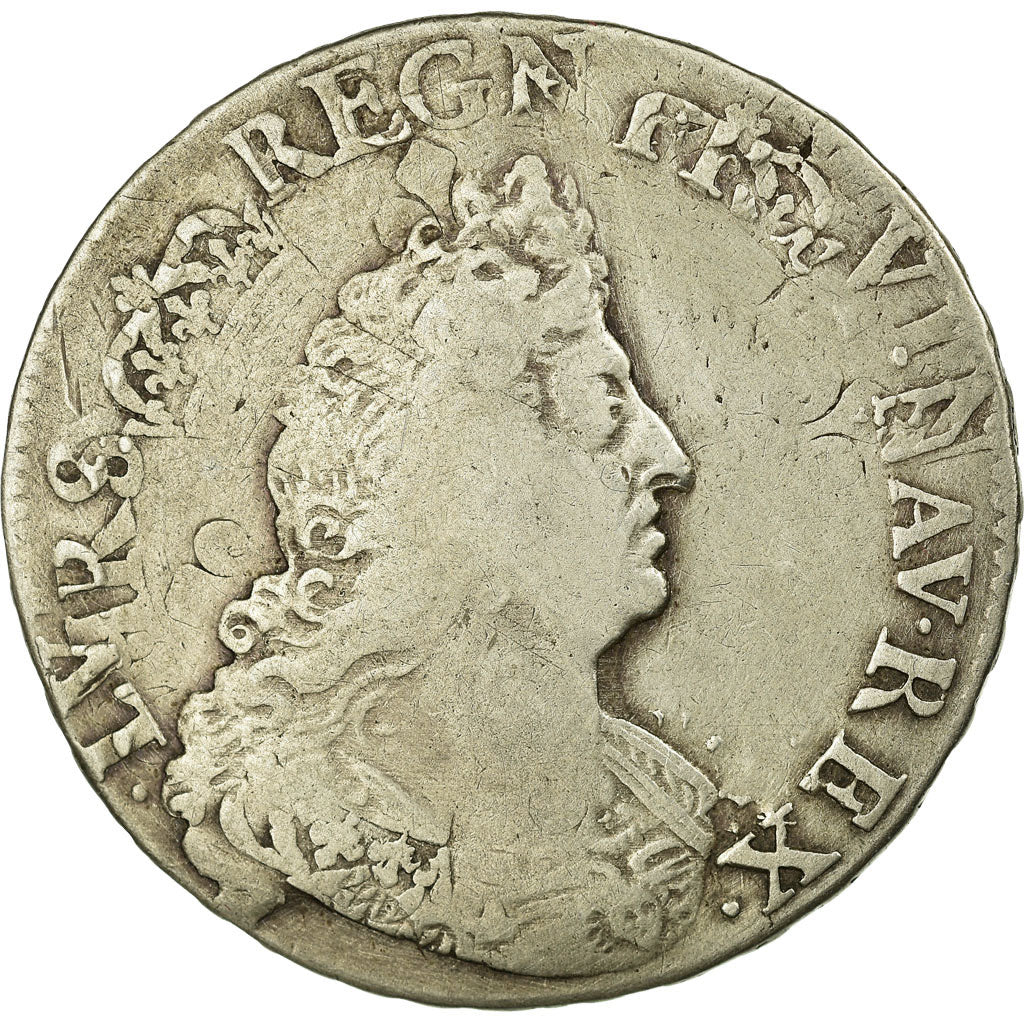 France, Louis XIV, 1/2 Ecu aux insignes, 1702, Lille, Silver, VF(20-25)