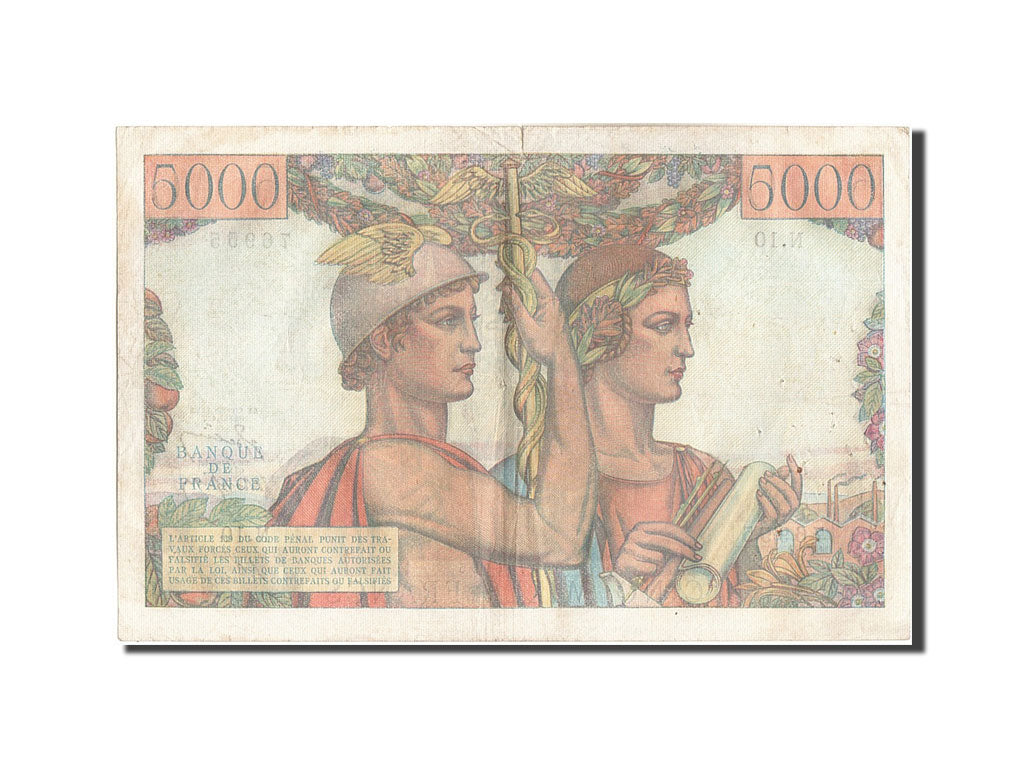 France, 5000 Francs, 5 000 F 1949-1957 ''Terre et Mer'', 1949, KM #131a,...