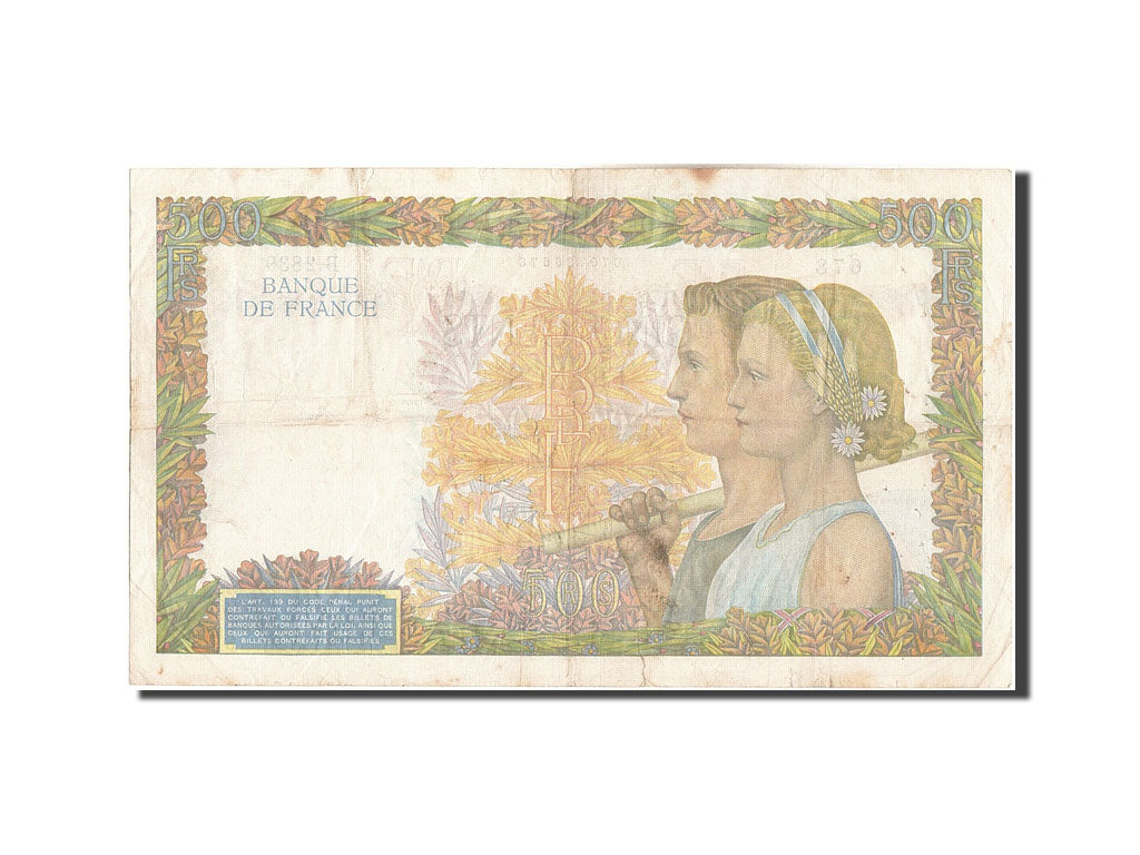 Billet, France, 500 Francs, 500 F 1940-1944 ''La Paix'', 1941, 1941-05-08, TB+
