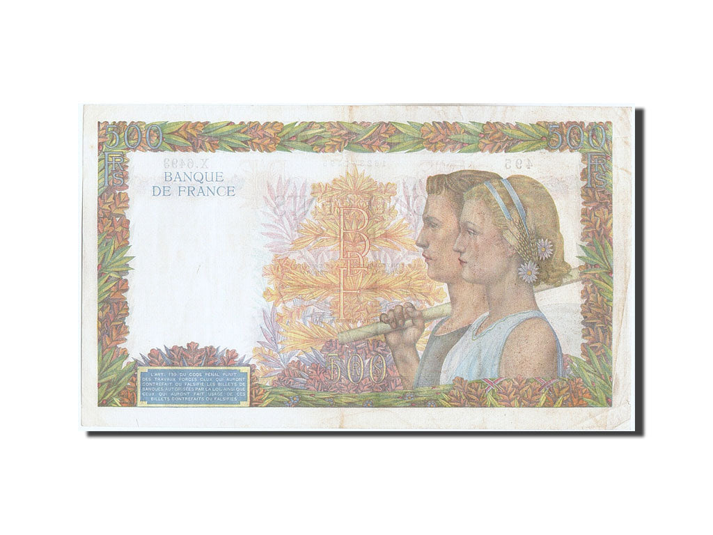 France, 500 Francs, 500 F 1940-1944 ''La Paix'', 1942, KM #95b, 1942-07-23,...