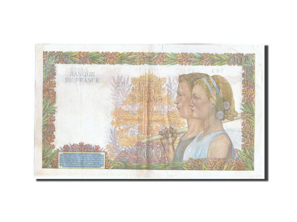 France, 500 Francs, 500 F 1940-1944 ''La Paix'', 1942, KM #95b, 1942-10-01,...