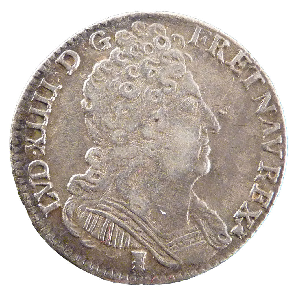 FRANCE, 1/10 Écu aux 3 couronnes, 1/10 ECU, 1713, Rennes, KM #379.23, EF(40-45),