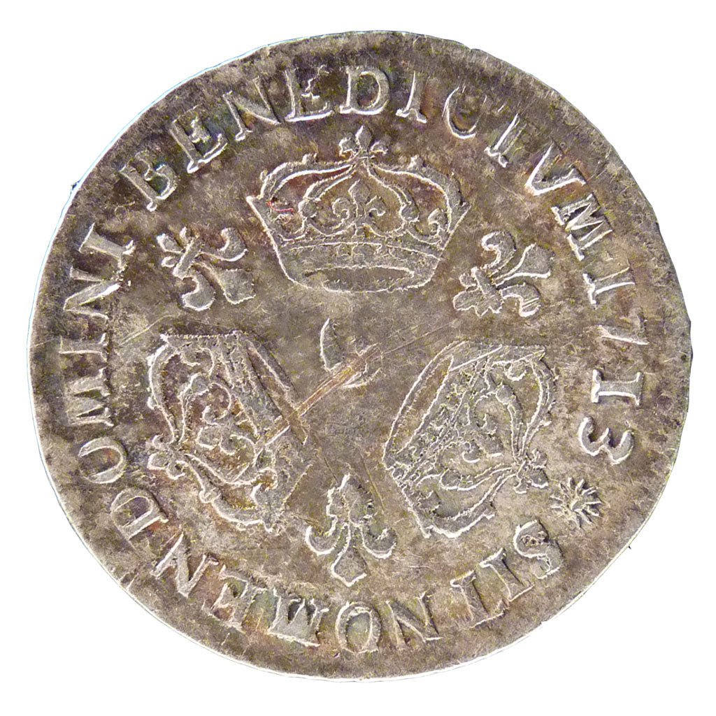 FRANCE, 1/10 Écu aux 3 couronnes, 1/10 ECU, 1713, Rennes, KM #379.23, EF(40-45),