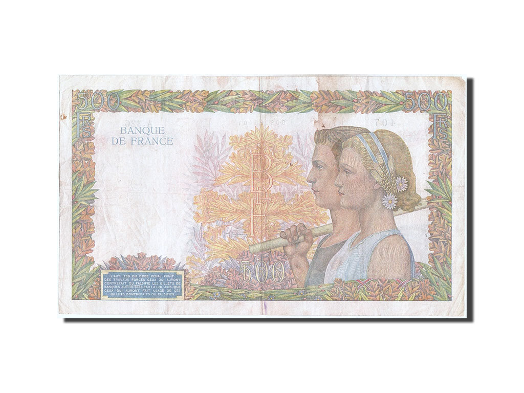 Banconote, Francia, 500 Francs, 500 F 1940-1944 ''La Paix'', 1940, 1940-05-16