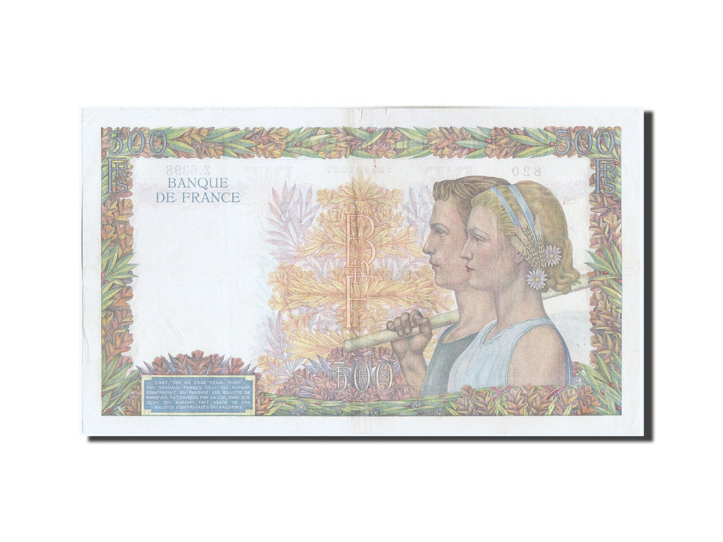 France, 500 Francs, 500 F 1940-1944 ''La Paix'', 1942, KM #95b, 1942-07-23,...