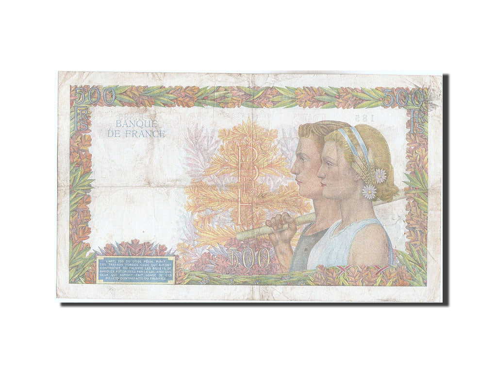 Banknote, France, 500 Francs, 500 F 1940-1944 ''La Paix'', 1940, 1940-05-16