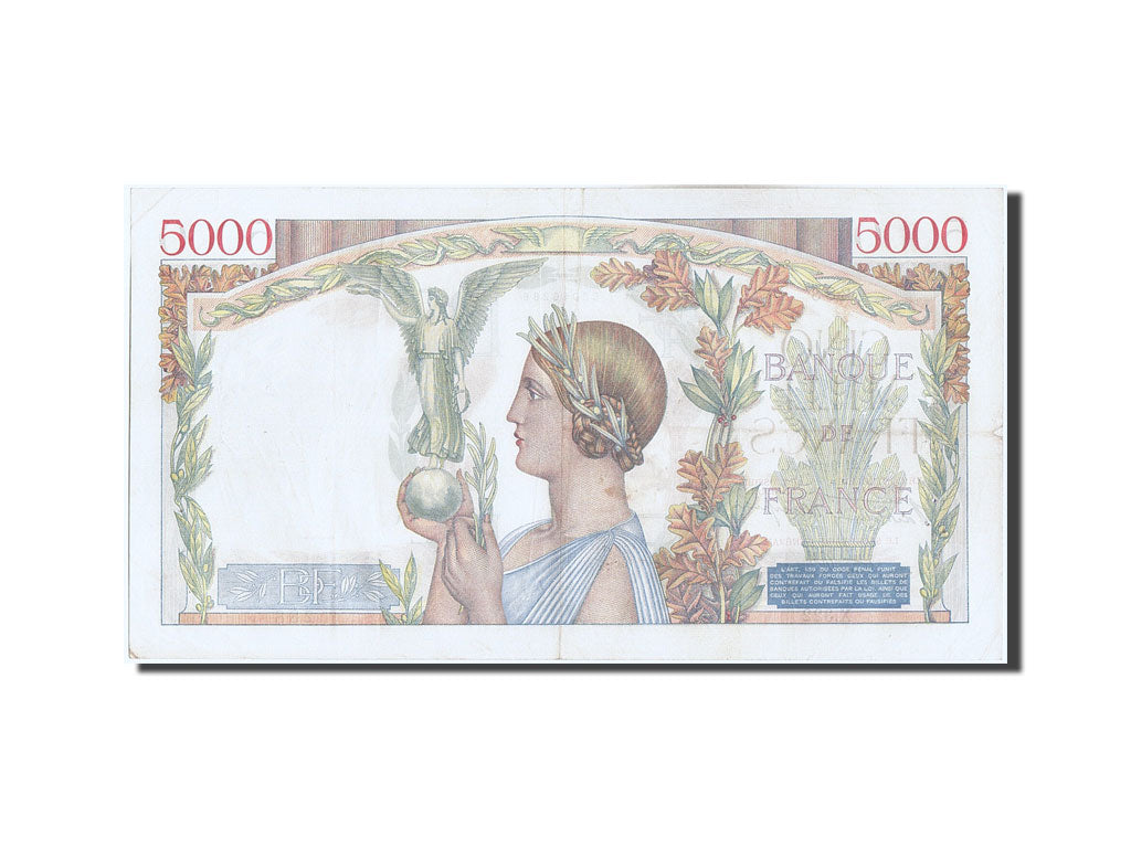 France, 5000 Francs, 5 000 F 1934-1944 ''Victoire'', 1939, KM #97a, 1939-09-21,.