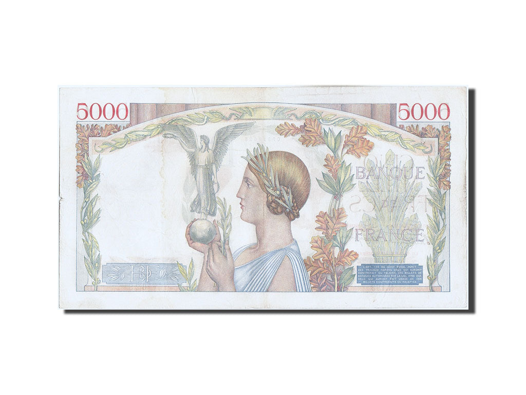 Banknote, France, 5000 Francs, 5 000 F 1934-1944 ''Victoire'', 1939, 1939-04-06