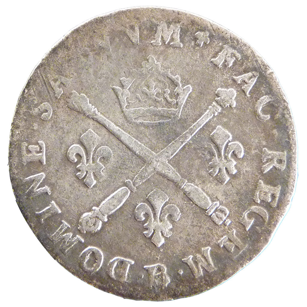 FRANCE, 10 Sols aux insignes, 10 Sols-1/8 Ecu, 1703, Rouen, KM #349.2,...