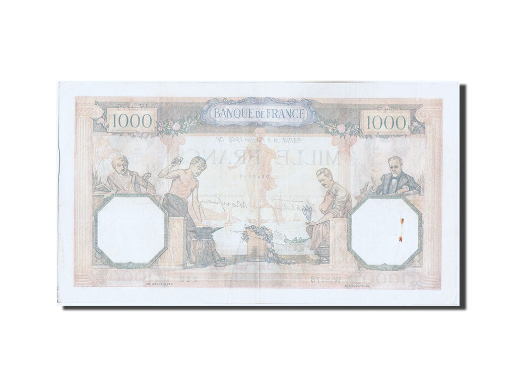 Billete, Francia, 1000 Francs, 1 000 F 1927-1940 ''Cérès et Mercure'', 1940
