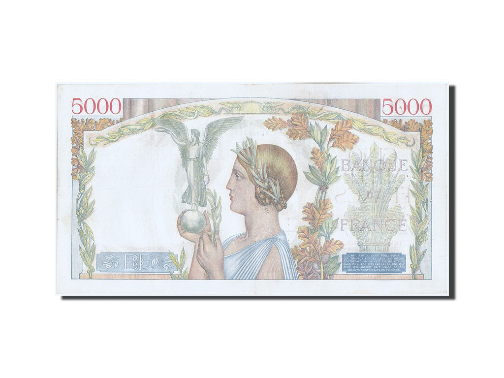 Billet, France, 5000 Francs, 5 000 F 1934-1944 ''Victoire'', 1939, 1939-01-19
