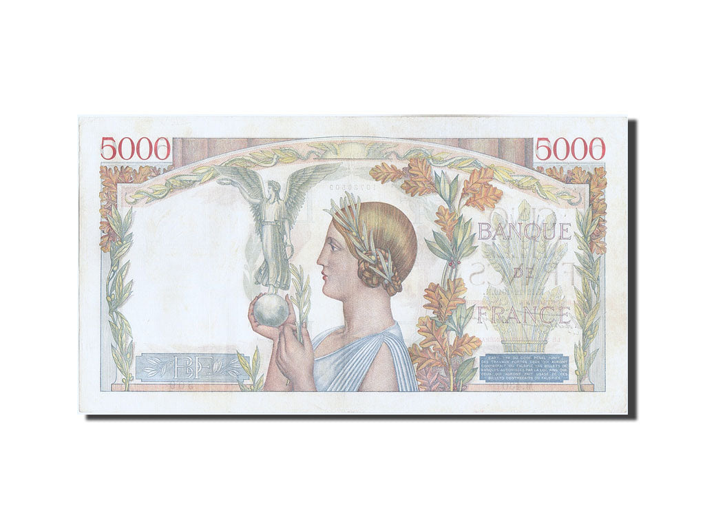 Geldschein, Frankreich, 5000 Francs, 5 000 F 1934-1944 ''Victoire'', 1940