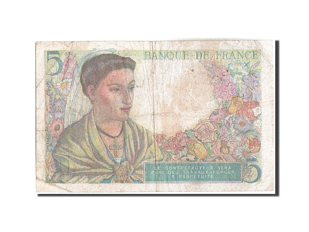Geldschein, Frankreich, 5 Francs, 5 F 1943-1947 ''Berger'', 1943, 1943-11-25, S