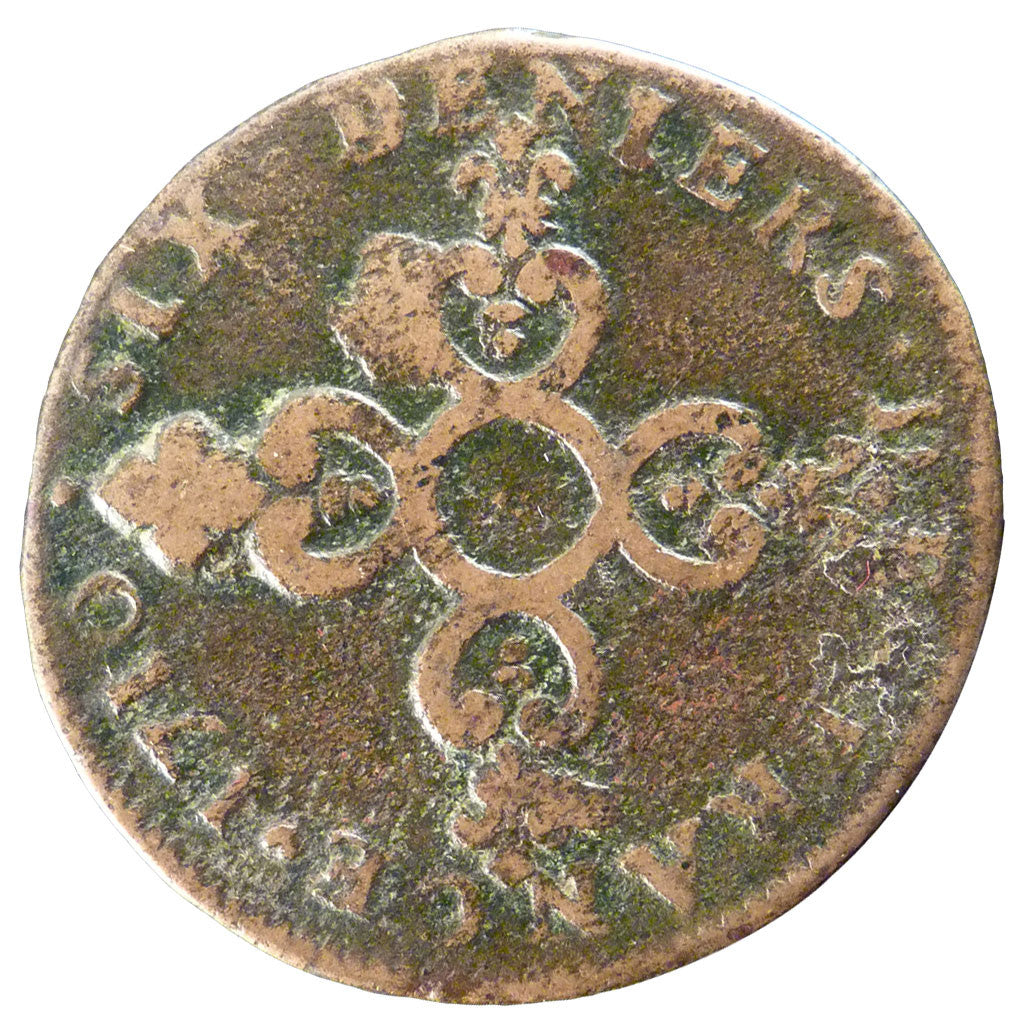 Monnaie, France, Louis XIV, Six deniers dits « dardenne », 6 Deniers, 1710