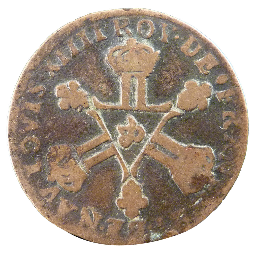 FRANCE, Six deniers dits « dardenne », 6 Deniers, 1711, Aix, KM #40...
