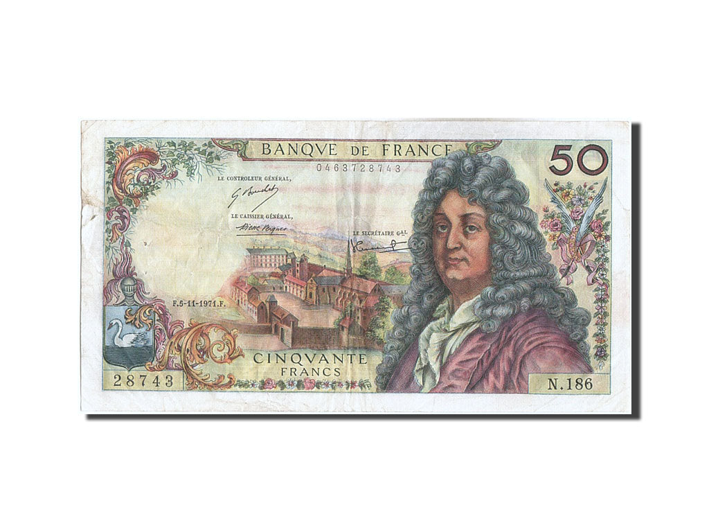 Francia, 50 Francs, 50 F 1962-1976 ''Racine'', 1971, KM:148d, 1971-11-05, MB+...
