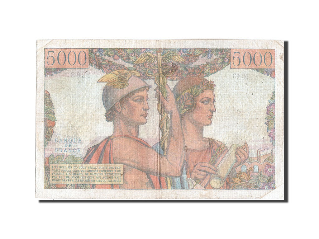 Banknote, France, 5000 Francs, 5 000 F 1949-1957 ''Terre et Mer'', 1951