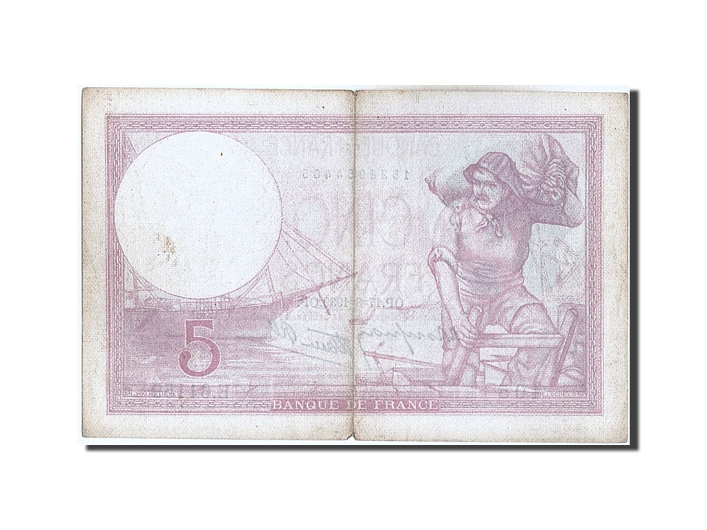 France, 5 Francs, 5 F 1917-1940 ''Violet'', 1939, KM #83, VF(30-35), E.61159,...
