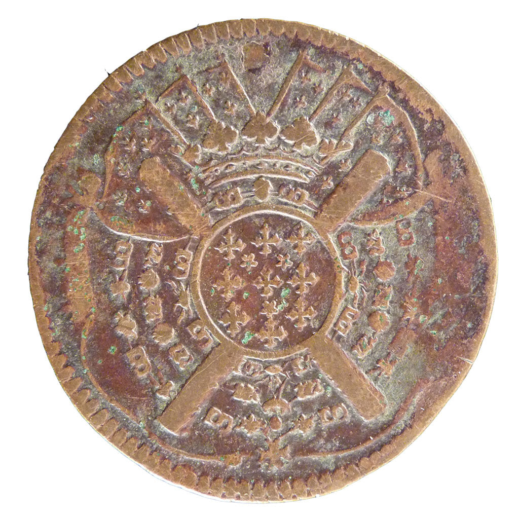 Francia, XX Sols, 1708, MB+, Rame, Boudeau:2313