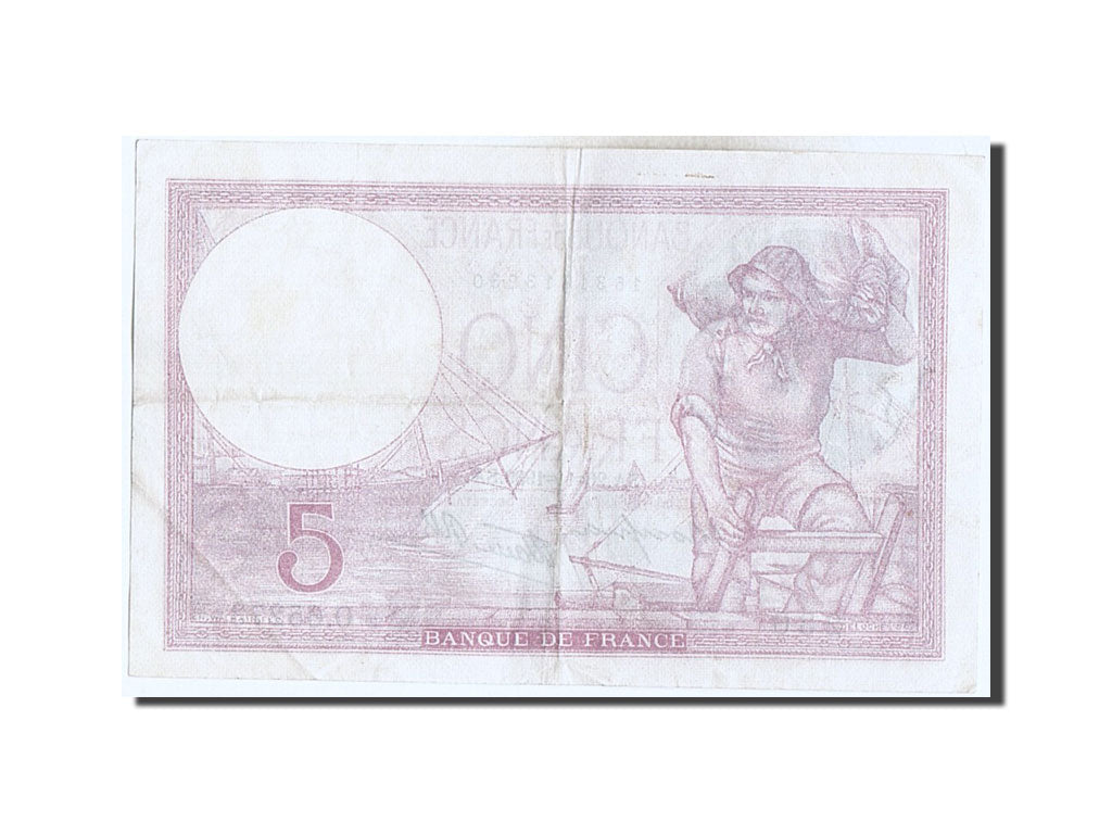 France, 5 Francs, 5 F 1917-1940 ''Violet'', 1939, KM #83, 1939-10-26,...