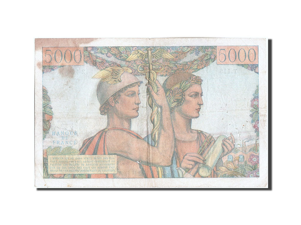 France, 5000 Francs, 5 000 F 1942-1947 ''Empire Français'', 1952, KM #131c, 1...