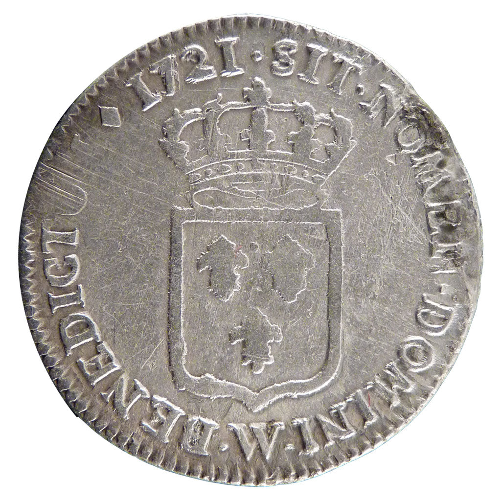 FRANCE, 1/3 Écu de France, 1/3 ECU, 1721, Lille, KM #457.22, EF(40-45), Silver, 