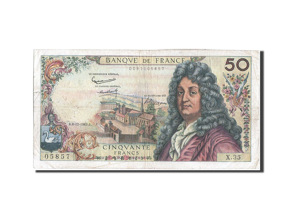 France, 50 Francs, 50 F 1962-1976 ''Racine'', 1962, KM #148a, 1962-12-06,...